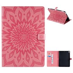 Embossing Sunflower Leather Flip Cover for Apple iPad 10.2 (2019) - Pink