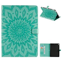 Embossing Sunflower Leather Flip Cover for Apple iPad 10.2 (2019) - Green