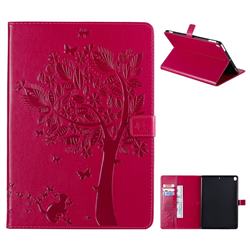 Embossing Butterfly Tree Leather Flip Cover for Apple iPad 10.2 (2019) - Rose