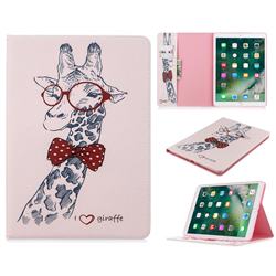 Glasses Giraffe Folio Stand Leather Wallet Case for Apple iPad 10.2 (2019)