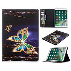 Golden Shining Butterfly Folio Stand Leather Wallet Case for Apple iPad 10.2 (2019)
