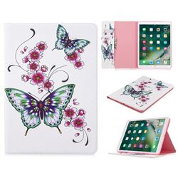 Peach Butterflies Folio Stand Leather Wallet Case for Apple iPad 10.2 (2019)
