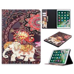 Totem Flower Elephant Folio Stand Tablet Leather Wallet Case for Apple iPad 10.2 (2019)