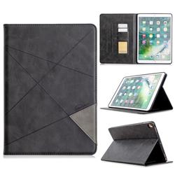 Binfen Color Prismatic Slim Magnetic Sucking Stitching Wallet Flip Cover for Apple iPad 10.2 (2019) - Black