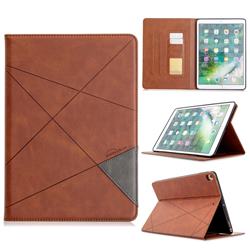 Binfen Color Prismatic Slim Magnetic Sucking Stitching Wallet Flip Cover for Apple iPad 10.2 (2019) - Brown