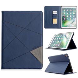 Binfen Color Prismatic Slim Magnetic Sucking Stitching Wallet Flip Cover for Apple iPad 10.2 (2019) - Blue
