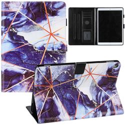 Starry Blue Stitching Color Marble Leather Flip Cover for Apple iPad 10.2 (2019)