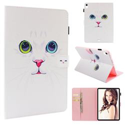 White Cat Folio Stand Leather Wallet Case for Apple iPad Pro 11 2018