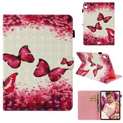 Rose Butterfly 3D Painted Leather Wallet Tablet Case for Apple iPad Pro 11 2018