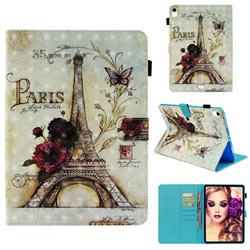 Flower Eiffel Tower 3D Painted Leather Wallet Tablet Case for Apple iPad Pro 11 2018
