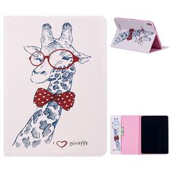Glasses Giraffe Folio Stand Leather Wallet Case for Apple iPad Pro 11 2018