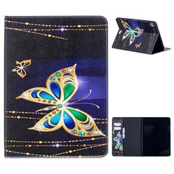 Golden Shining Butterfly Folio Stand Leather Wallet Case for Apple iPad Pro 11 2018