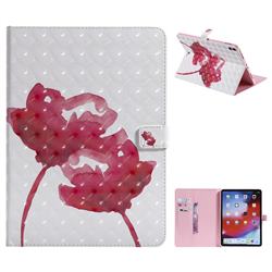 Red Rose 3D Painted Tablet Leather Wallet Case for Apple iPad Pro 11 2018