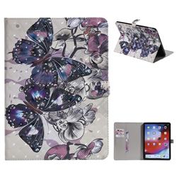 Black Butterfly 3D Painted Tablet Leather Wallet Case for Apple iPad Pro 11 2018