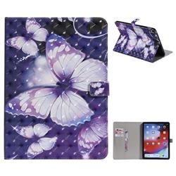 Pink Butterfly 3D Painted Tablet Leather Wallet Case for Apple iPad Pro 11 2018