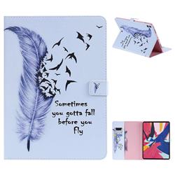 Feather Birds Folio Flip Stand Leather Wallet Case for Apple iPad Pro 11 2018