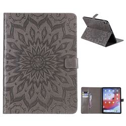 Embossing Sunflower Leather Flip Cover for Apple iPad Pro 11 2018 - Gray