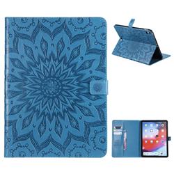 Embossing Sunflower Leather Flip Cover for Apple iPad Pro 11 2018 - Blue