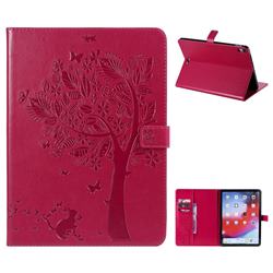 Embossing Butterfly Tree Leather Flip Cover for Apple iPad Pro 11 2018 - Rose