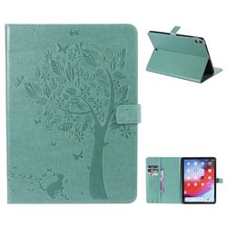 Embossing Butterfly Tree Leather Flip Cover for Apple iPad Pro 11 2018 - Cyan