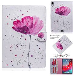 Purple Orchid Painting Tablet Leather Wallet Flip Cover for Apple iPad Pro 11 2018