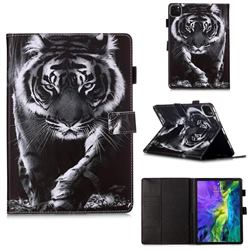 Black and White Tiger Matte Leather Wallet Tablet Case for Apple iPad Pro 11 2018
