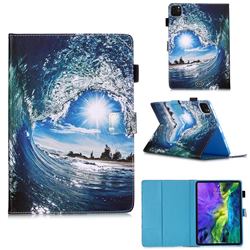 Waves and Sun Matte Leather Wallet Tablet Case for Apple iPad Pro 11 2018