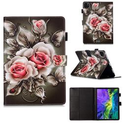 Black Rose Matte Leather Wallet Tablet Case for Apple iPad Pro 11 2018
