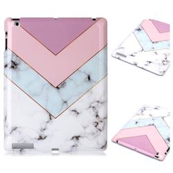 Stitching Pink Marble Clear Bumper Glossy Rubber Silicone Phone Case for iPad 4 the New iPad iPad2 iPad3