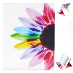 Seven-color Flowers Folio Stand Leather Wallet Case for iPad 4 / the New iPad / iPad 2 / iPad 3
