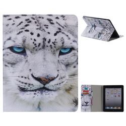 White Leopard Folio Flip Stand Leather Wallet Case for iPad 4 the New iPad iPad2 iPad3
