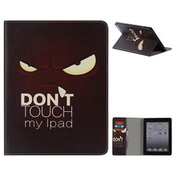 Angry Eyes Folio Flip Stand Leather Wallet Case for iPad 4 the New iPad iPad2 iPad3