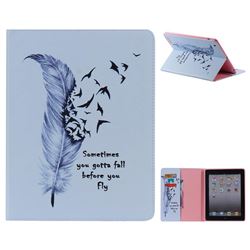 Feather Birds Folio Flip Stand Leather Wallet Case for iPad 4 the New iPad iPad2 iPad3