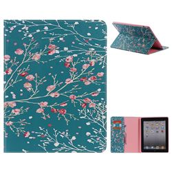 Apricot Tree Folio Flip Stand Leather Wallet Case for iPad 4 the New iPad iPad2 iPad3