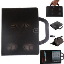 Mysterious Cat Handbag Tablet Leather Wallet Flip Cover for iPad 4 the New iPad iPad2 iPad3