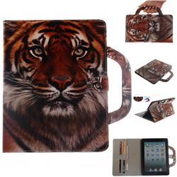 Siberian Tiger Handbag Tablet Leather Wallet Flip Cover for iPad 4 the New iPad iPad2 iPad3
