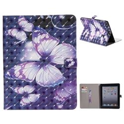 Pink Butterfly 3D Painted Tablet Leather Wallet Case for iPad 4 the New iPad iPad2 iPad3