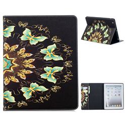 Circle Butterflies Folio Stand Tablet Leather Wallet Case for iPad 4 the New iPad iPad2 iPad3