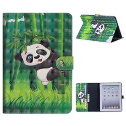 Climbing Bamboo Panda 3D Painted Leather Tablet Wallet Case for iPad 4 the New iPad iPad2 iPad3