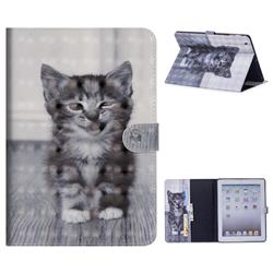 Smiling Cat 3D Painted Leather Tablet Wallet Case for iPad 4 the New iPad iPad2 iPad3