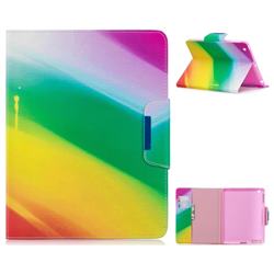 Rainbow Folio Flip Stand Leather Wallet Case for iPad 4 the New iPad iPad2 iPad3