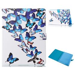 Blue Vivid Butterflies Folio Stand Leather Wallet Case for iPad 4 the New iPad iPad2 iPad3