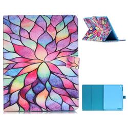 Colorful Lotus Folio Stand Leather Wallet Case for iPad 4 the New iPad iPad2 iPad3