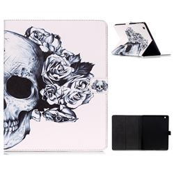 Skull Flower Folio Stand Leather Wallet Case for iPad 4 the New iPad iPad2 iPad3