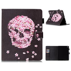 Petals Skulls Folio Stand Leather Wallet Case for iPad 4 the New iPad iPad2 iPad3