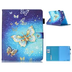Gold Butterfly Folio Stand Leather Wallet Case for iPad 4 the New iPad iPad2 iPad3