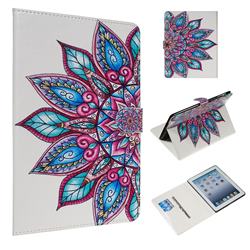 Mandala Flower Smooth Leather Tablet Wallet Case for iPad 4 the New iPad iPad2 iPad3