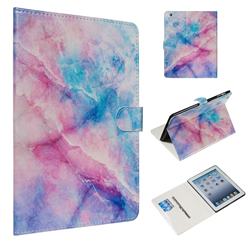 Blue Pink Marble Smooth Leather Tablet Wallet Case for iPad 4 the New iPad iPad2 iPad3