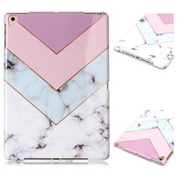 Stitching Pink Marble Clear Bumper Glossy Rubber Silicone Phone Case for iPad Air iPad5