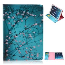 Blue Plum flower Folio Stand Leather Wallet Case for iPad Air / iPad 5
